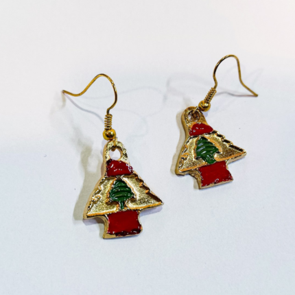 Lebanese Cedar Earrings – Handmade in Lebanon, Nickel-Plated Brass