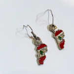 Handmade Lebanon Map Earrings – Nickel Plated Brass | Lebanese Artisan Jewelry