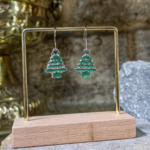 Lebanese Cedar Earrings – Handmade in Lebanon, Nickel Plated Yellow Brass 🇱🇧 - Image 3