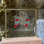 Handmade Lebanon Map Earrings – Nickel Plated Brass | Lebanese Artisan Jewelry - Image 2