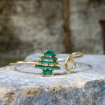 Lebanese Cedar Bracelet – Handmade in Lebanon, 21K Gold Plated Brass 🇱🇧 - Image 2